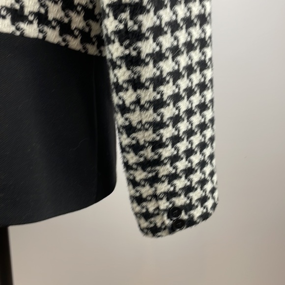 Talbots Houndstooth Jacket Womens Sz 12 Wool Blend Colorblocked Blazer - Picture 10 of 13